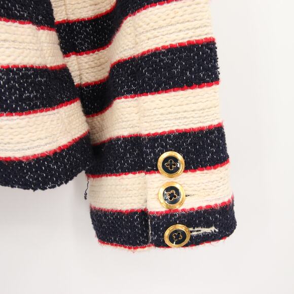 CAbi Navy, Cream & Red Striped Double-Breasted Jacket - Picture 7 of 10